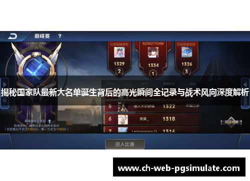揭秘国家队最新大名单诞生背后的高光瞬间全记录与战术风向深度解析